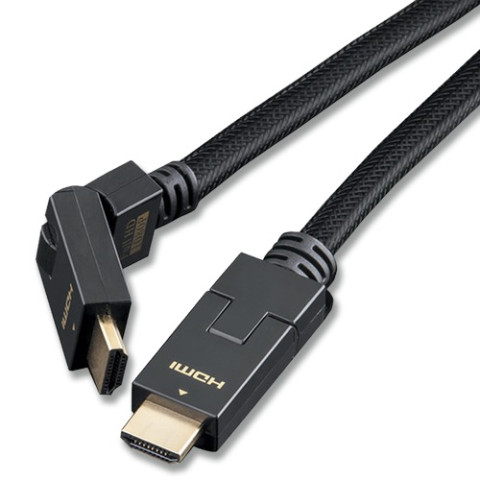 1,5 METRE 90 DERECE OYNAR BAŞLI HDMI KABLO RESİM